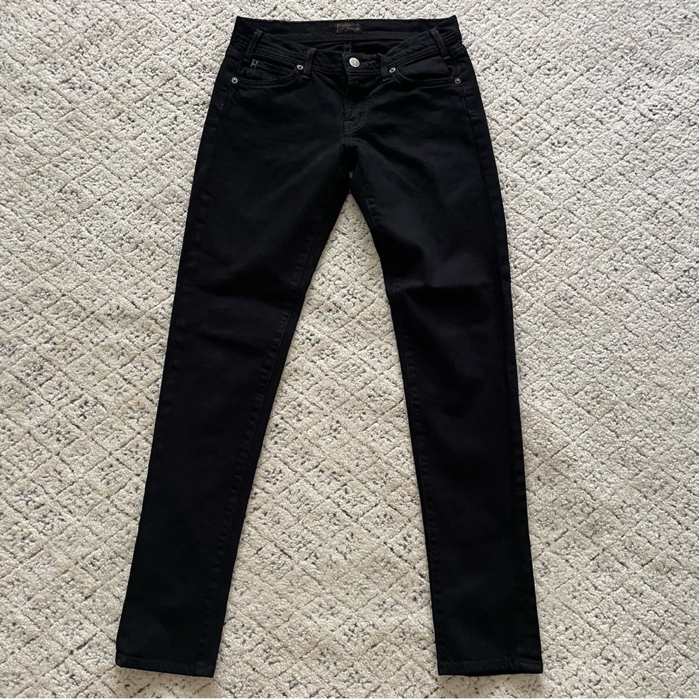 Citizens of Humanity Womens Low Rise Slim Straight Black Denim Jeans size 27